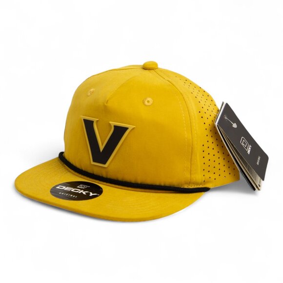 Vanderbilt Commodores Black 3D Perforated Rope Hat- Biscuit/ Black - Picture 2 of 3